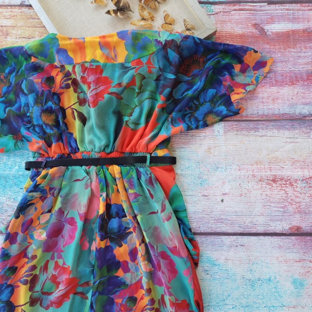 NWT City Chic Summer Faux Wrap Chiffon Dress - Picture 10 of 12
